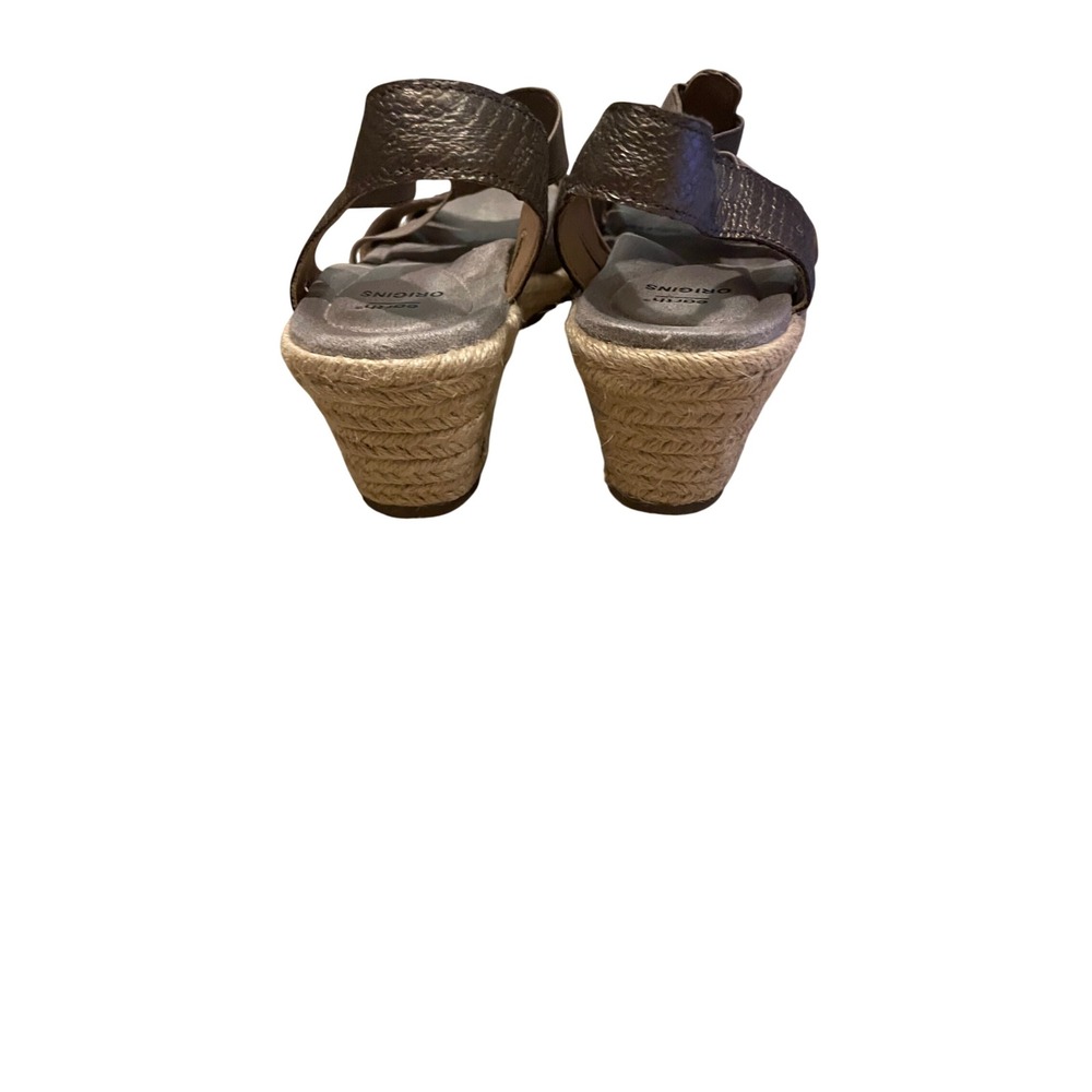 Earth Origins Naples Nanci Taupe Leather Espadrille Wedge Sandals Womens 9M - Picture 3 of 6